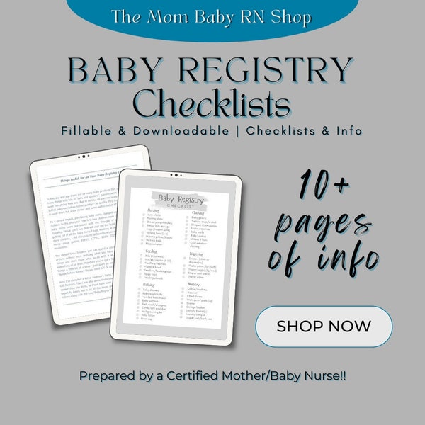 Greige Baby Registry Checklists