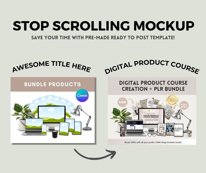 Digital Product Etsy Listing Mockup Bundle, Templates for Marketing ...