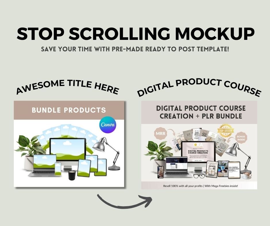 Digital Product Etsy Listing Mockup Bundle, Templates for Marketing ...