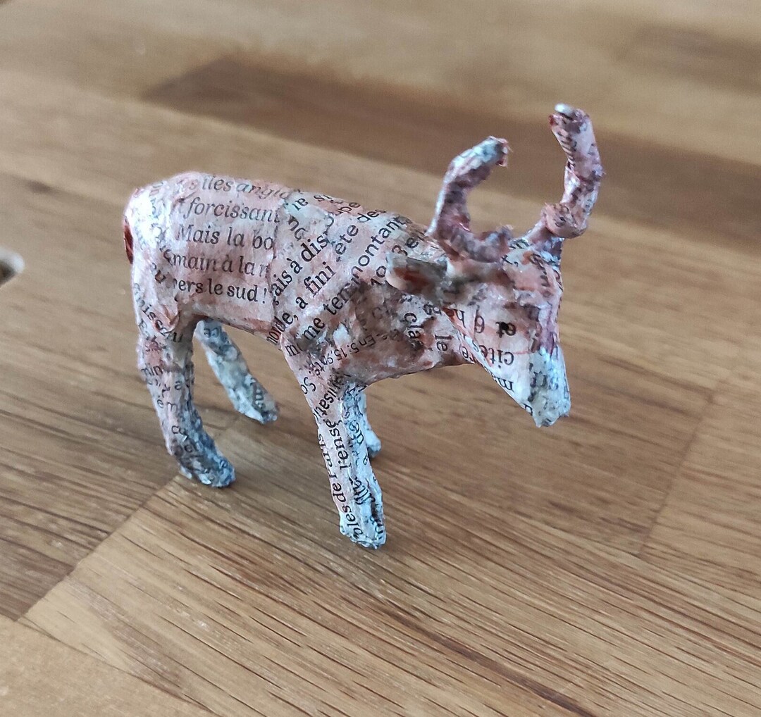 Paper Mache Deer Beer Paper Mache Etsy
