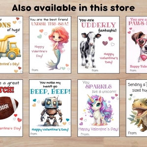 Printable Cat Valentines Day Cards for Kids, Kitty Classroom Valentines ...