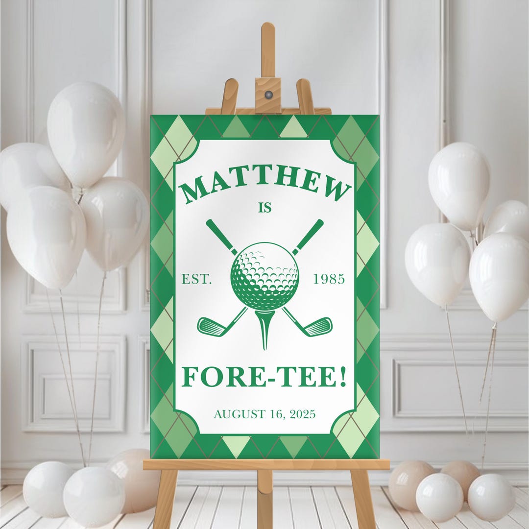 Editable Golf Birthday Welcome Sign Top Golf Entrance Poster Mini Golf ...