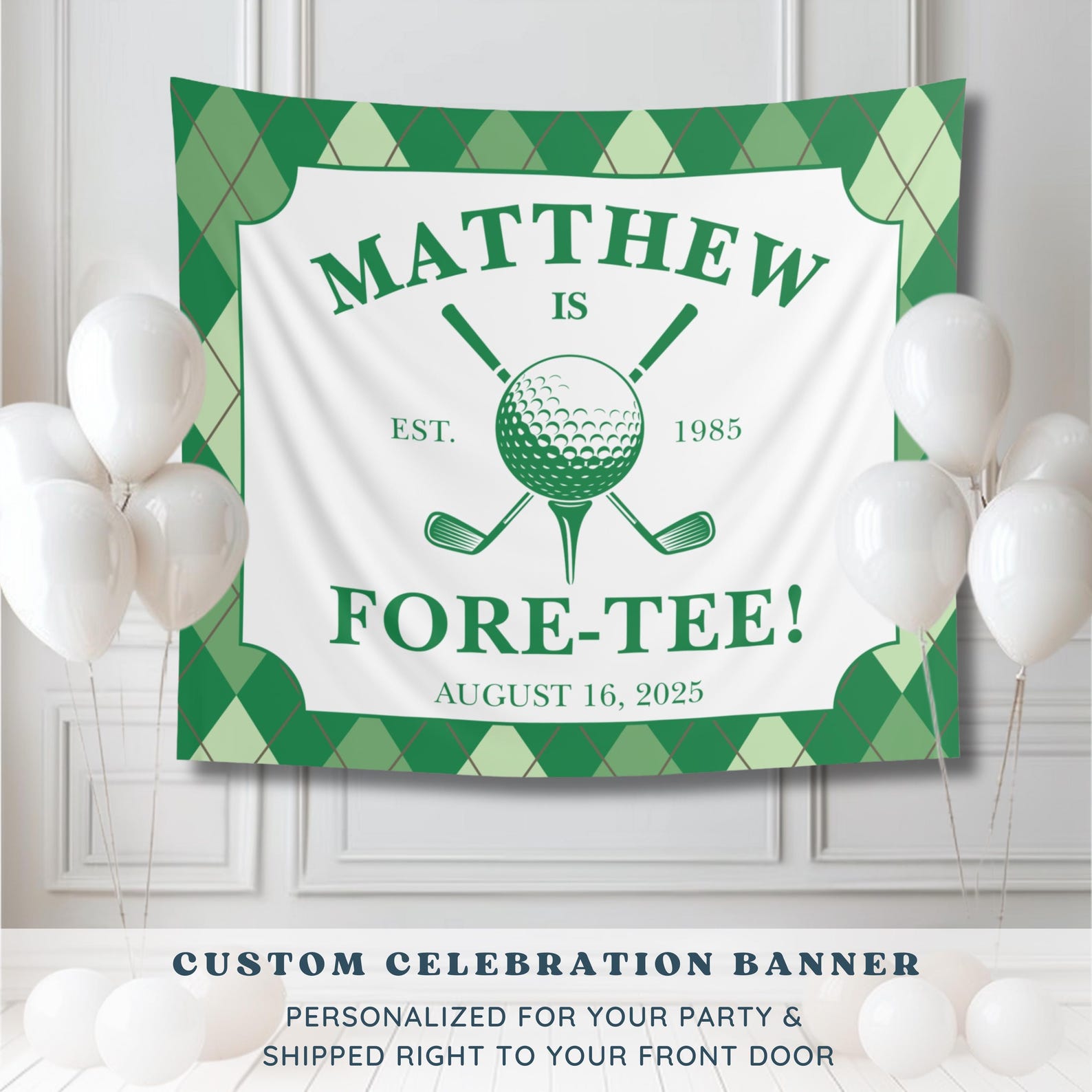 Editable Golf Birthday Banner Top Golf Party Tapestry Mini Golf Partee ...
