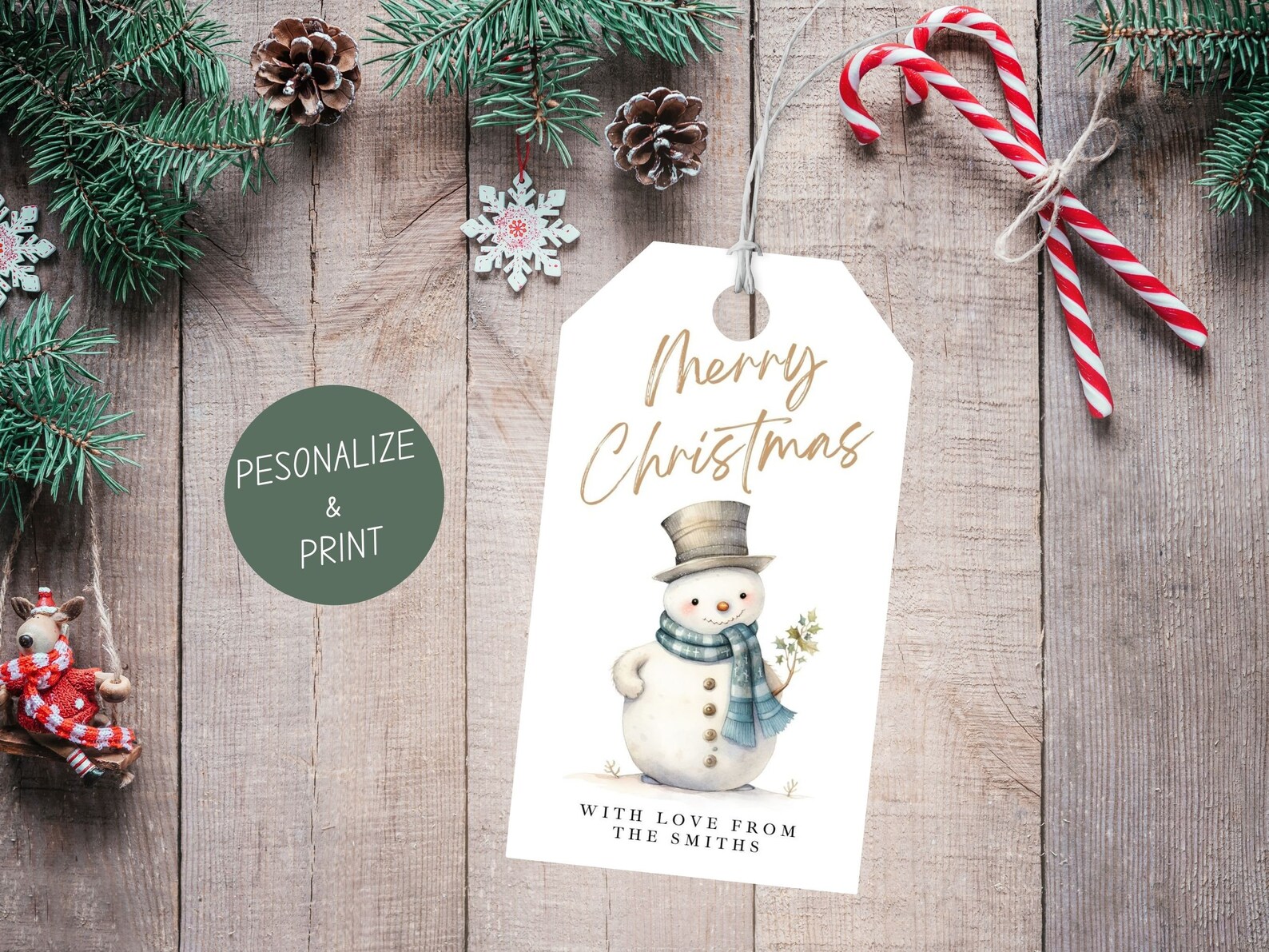 Editable Merry Christmas Gift Tag Template, Holiday Gift Tags, Merry ...