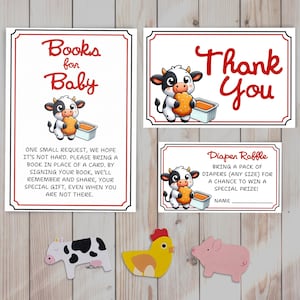 Our Little Chicken Nugget Baby Shower Decor Chick Fil Baby Shower Thank You CardFast Food Books for Baby Diaper Raffle Digital Download