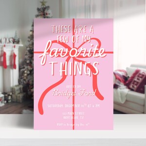 Favorite Things Party Invitation Editable Holiday Gift Exchange Invite Friendsmas Party Template Girls Night Festive Brunch Digital Download