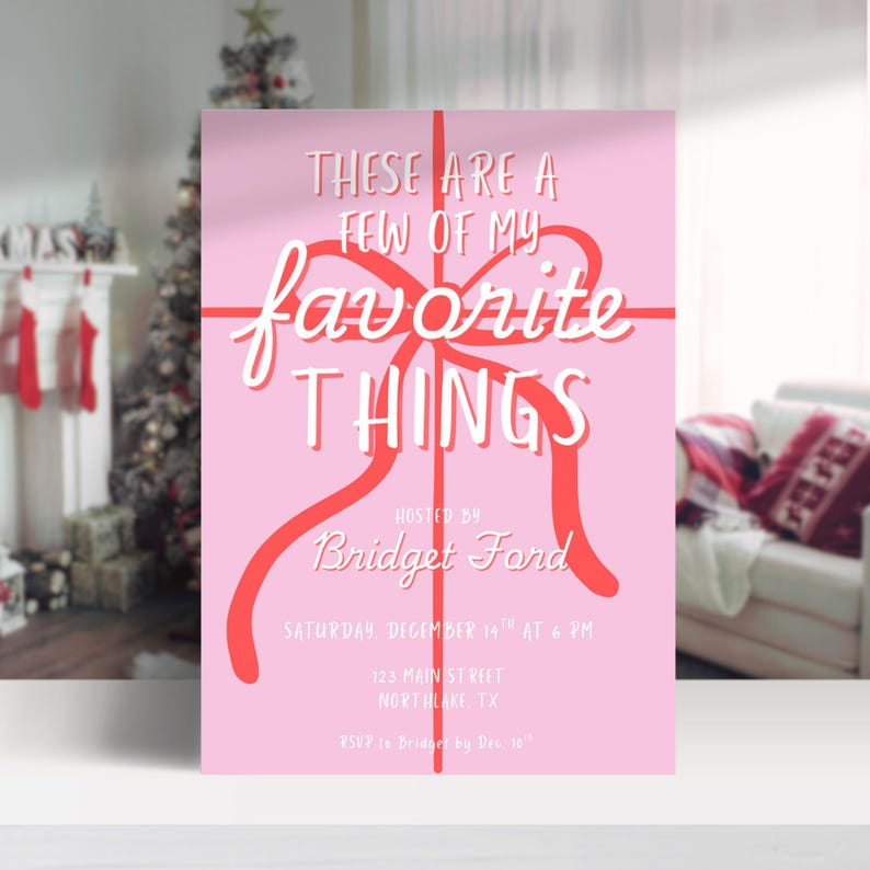 Favorite Things Party Invitation Editable Holiday Gift Exchange Invite Friendsmas Party Template Girls Night Festive Brunch Digital Download