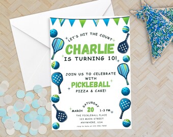 Pickleball Birthday Invitation: Fun Sports Theme (Digital Download)