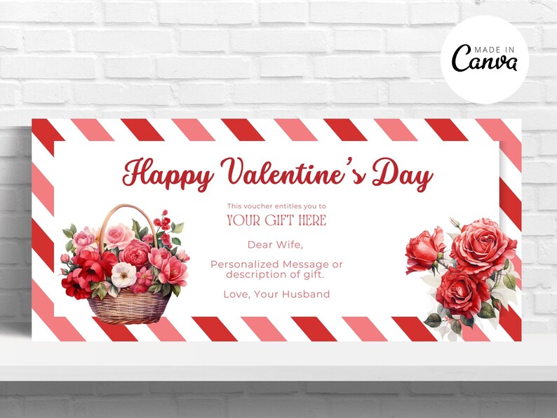 Editable Valentines Gift Certificate Template, Printable Valentines ...