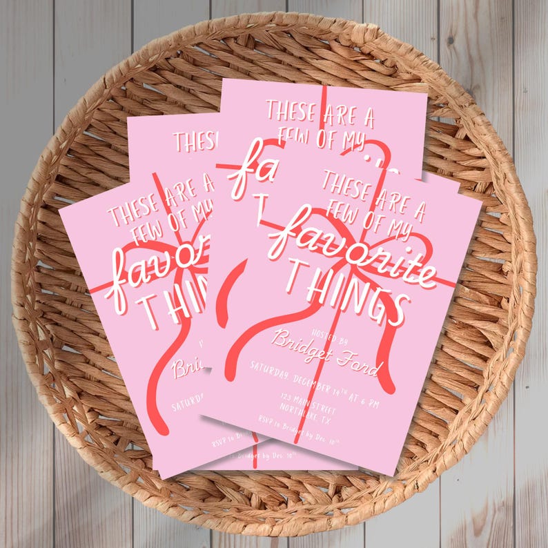 Favorite Things Party Invitation Editable Holiday Gift Exchange Invite Friendsmas Party Template Girls Night Festive Brunch Digital Download