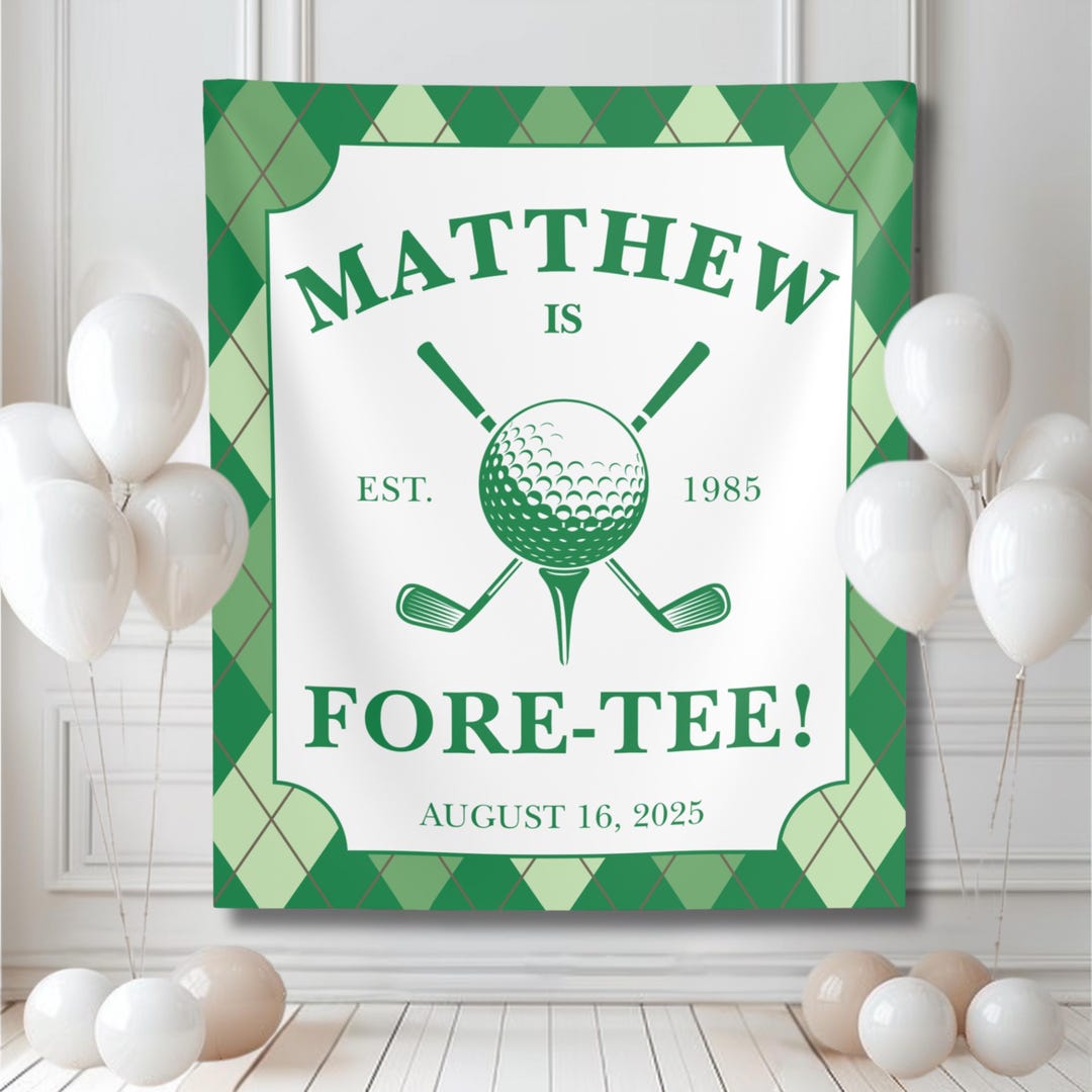 Editable Golf Birthday Banner Top Golf Party Tapestry Mini Golf Partee ...
