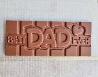 Milk Chocolate Bar | Best DAD Ever | Best Present | Handmade Chocolate | Personal Gift | Crafted | Belgian Finest Chocolate | Gift Idea