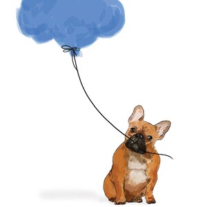 Frenchie Französischer Bullenhund mit Ballon Grußkarte
