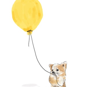 Chihuahua mit Ballon-Grußkarte