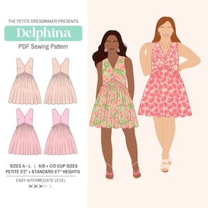 Delphina Digital PDF Dress Sewing Pattern | 12 sizes | Babydoll Summer Party Dress