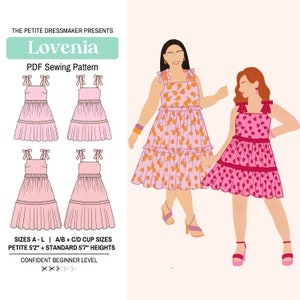 Lovenia Digital PDF Dress Sewing Pattern | 12 sizes | Summer Party Beach Dress
