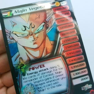 Tarjeta proxy de papel aluminio de Majin Vegeta