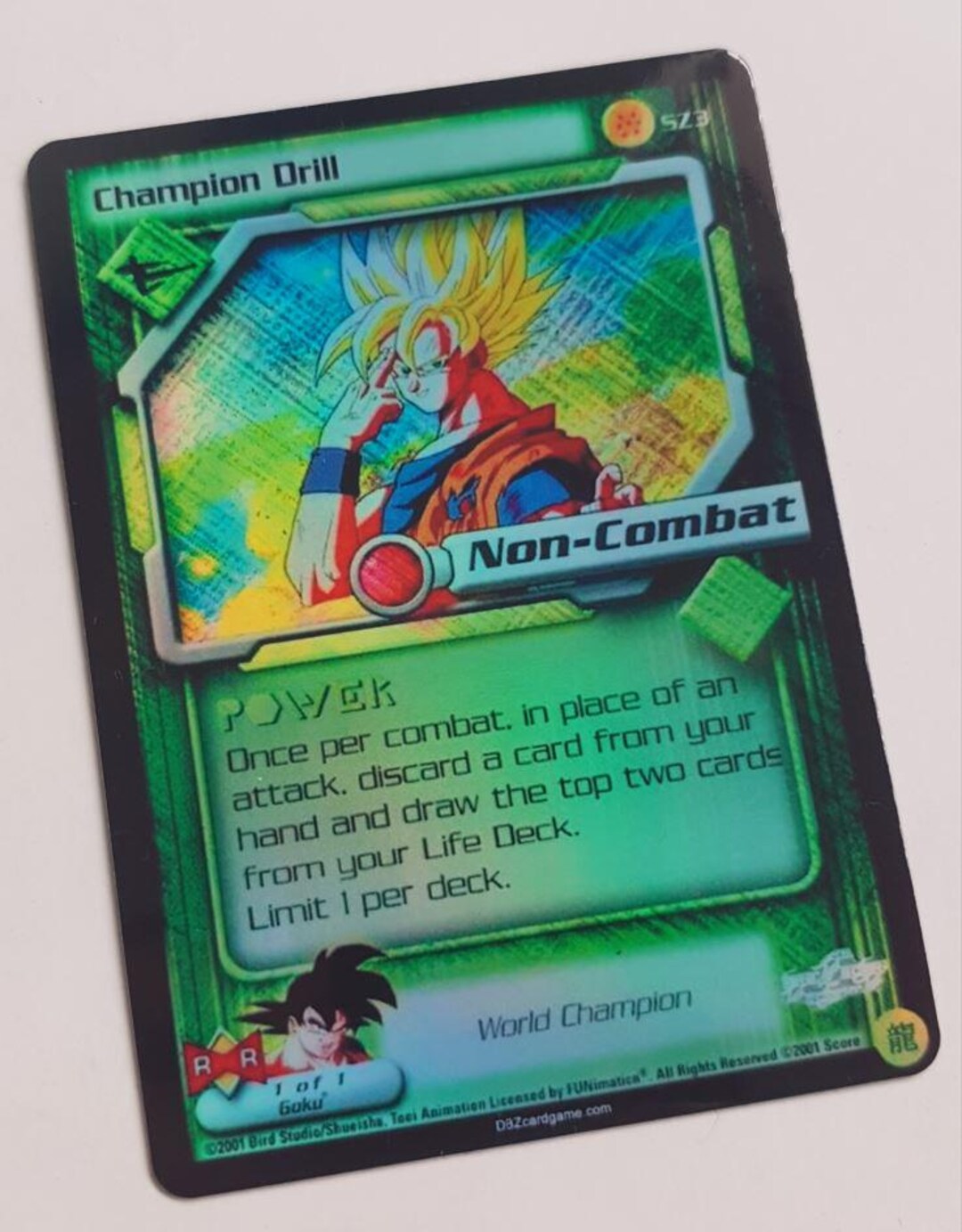 Champion Drill Goku Proxy TCG UR Goku Foil Card - Etsy