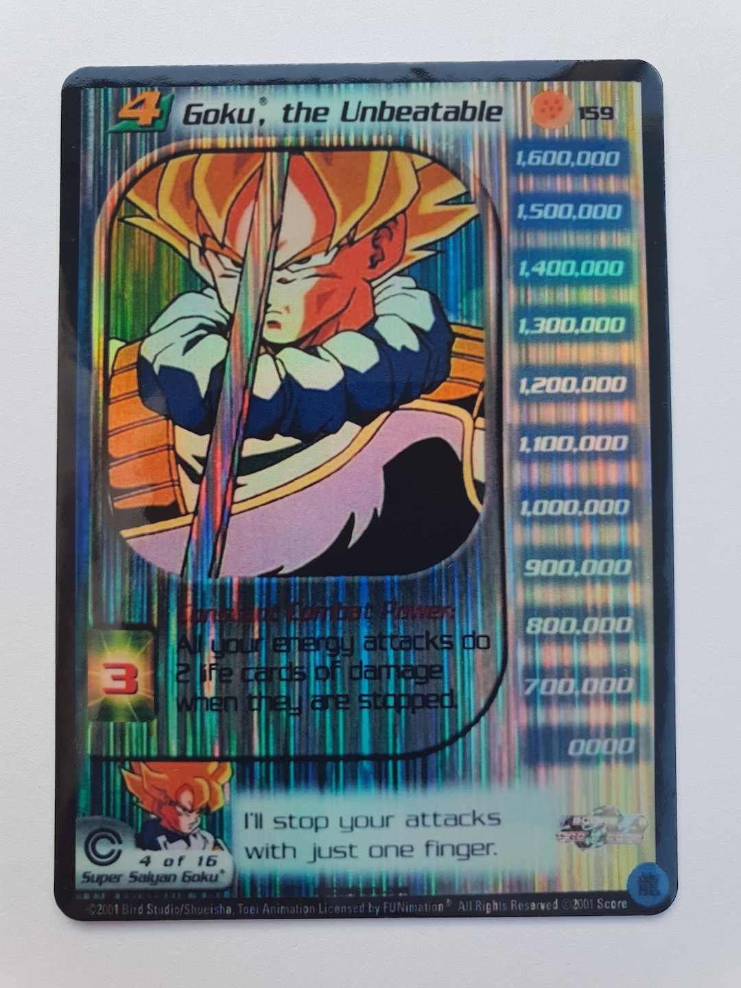 Goku, the Unbeatable Card Proxy 159 DBZ Foil - Etsy