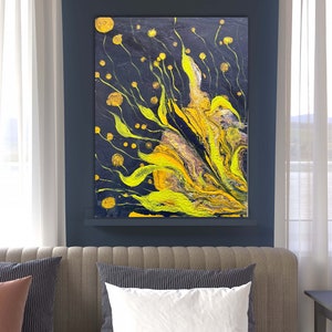 Sun glowing . Original optimistic painting. Inspirational picture.