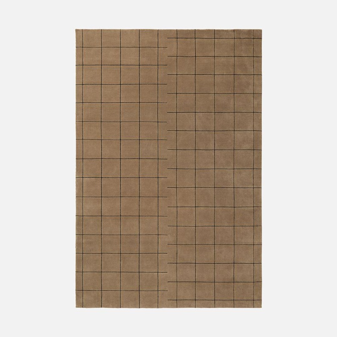 Solid Hand Tufted Handloom Rug Grid Chestnut Colored Rug Hand Tuft 5x8 ...