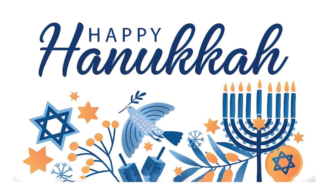 Happy Hanukkah Wall Flag Art Festive Home Decor for Joyful Etsy