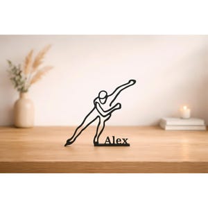 Skating Personalized Line Art, 3D Skater Figure, Unique Skating Sculpture, Gift for Sports Lovers, Skating Gift Idea, Minimalist Home Decor
