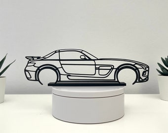 Mercedes SLS AMG coche automoviles regalo de coches regalo para amantes de los coches impresion 3D silueta de coche silueta de automoviles