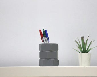 Stack of Nuts Pen Holder, Nut & Bolt Pencil Holder, Mechanic Desk Accessories, Unique Desk Organizer, Office Desk Decor, Office Storage Gift