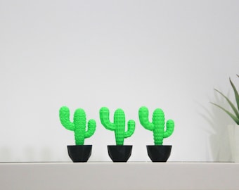 3 Mini Cactus Decor Set, Cactus Lover Gift, Potted Cactus Decor, Artificial Indoor Plants, Car Decor Set, Office Decoration, Home Decor