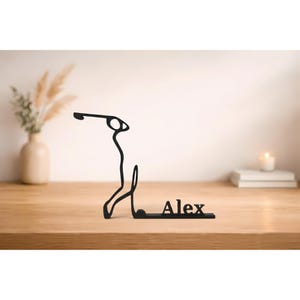 Golfer Personalized 3D Line Art, Golf Driver Name Plate, Golfer Gift for Him, Golf Lovers Gift, Golfer Desk Decor, Minimalist Home Unique