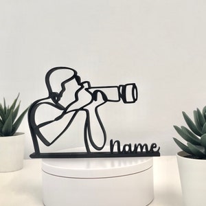 Photographer, personalized gift idea, gift for photographers, minimalist art sculpture, 3D printed, home decor