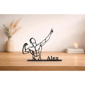 Bodybuilder Personalized Figure, Gym sculpture Art, Workout Desk Name Plate, Fitness Nameplate, Bodybuilder Figure, Body Builder Gift Idea