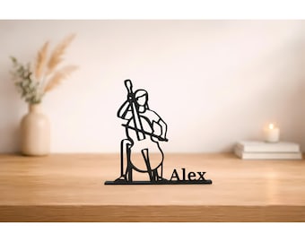 Double Bassist Personalized Figure, Contrabass Player Line Art, 3D Printed Gift, Metal Musicians Gift, Jazz Sculptures, Musician Home Decor