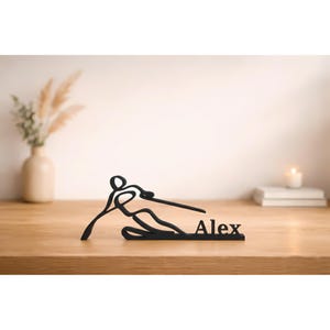 Gepersonaliseerde skiër, 3D-skiërfiguur, perfect cadeau voor skiërs, op maat bedrukt beeldhouwwerk, cadeau voor sneeuwliefhebbers, minimalistische skidecoratie