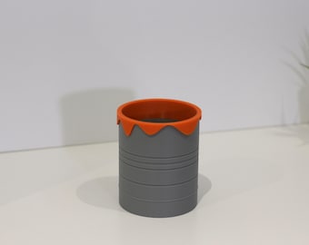 Paint Bucket Penholder, Paintvase Pencil Holder, Paint Drip Pen Holder, Painter Brush Holder, Artist Decor, Desk Organizer, Office Accessory