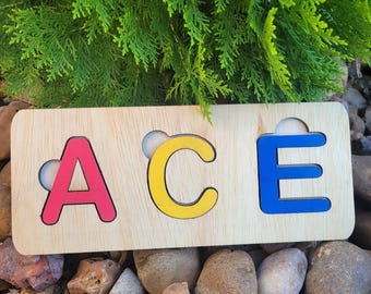 Personalized Wooden Name Puzzle | Custom Baby Gift | Toddler Learning Toy | New Baby Shower Gift | Nursery Decor
