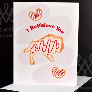 I Buffalove You Valentinstag Karte | Valentinstag Karte, Gebäckherz, Büffel, 716, Kekse, süße Karte, Grußkarte, vday