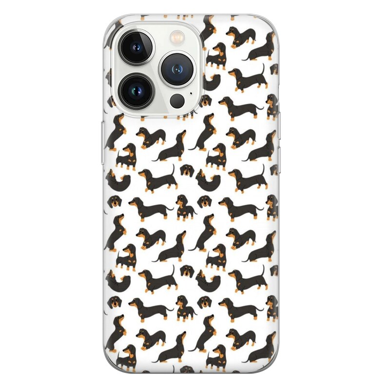 Dachshund Phone Case Canine Cover fit for iPhone 15 Pro Max, 14 Plus, 13, 12, 11, XR, XS & Samsung S23, S22, A54, A53, Pixel 8, 7 3