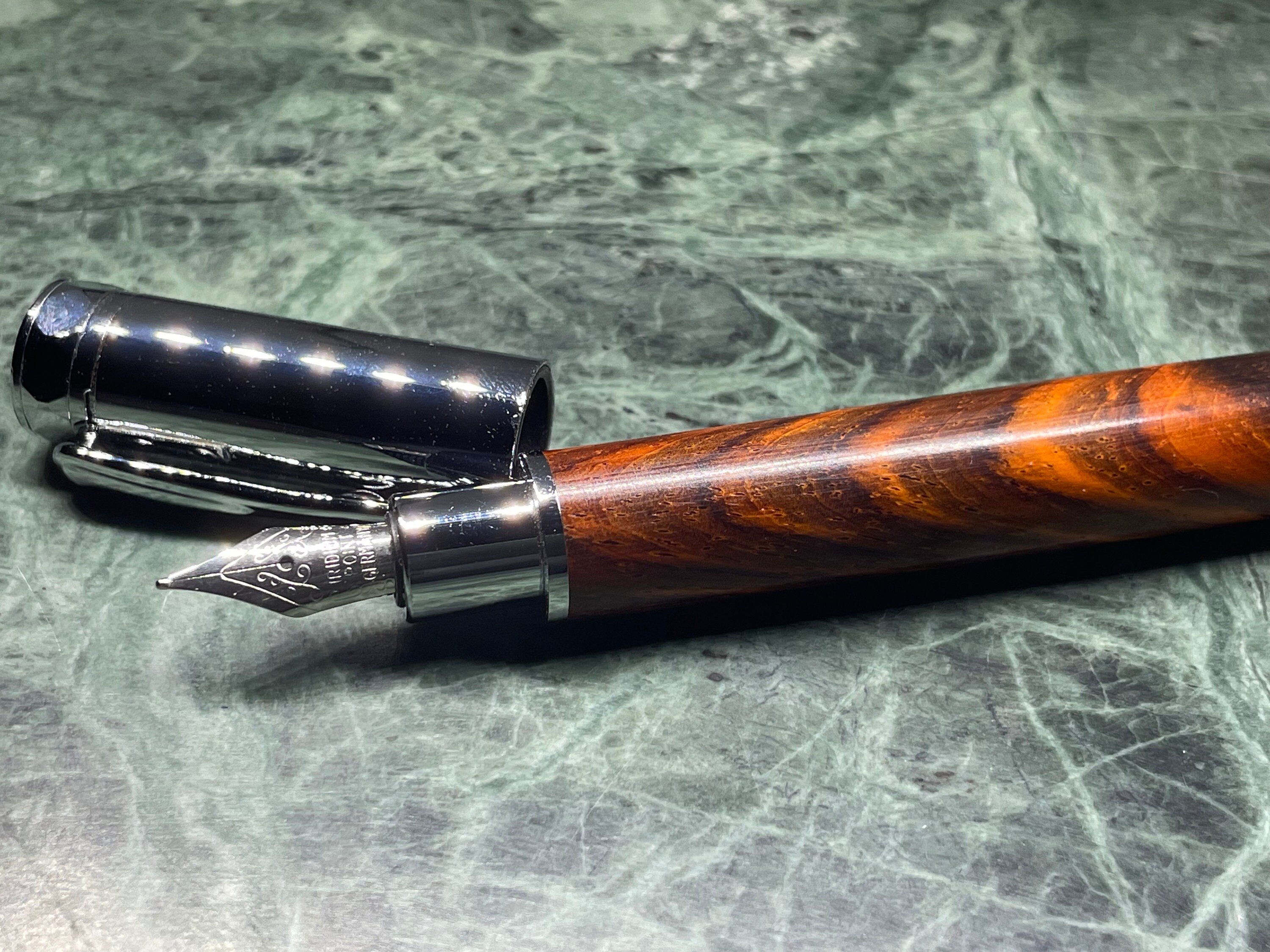 Fountain Pen Cap Noble Wood, Cocobolo Handturned, Unique