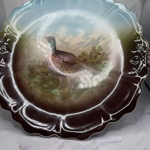 Z S & Co Bavaria Antique 1900’s Game Bird Pheasant Wall Plate