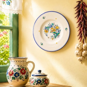 Szentendre Hungary 1980s Hand Painted Tulip Floral Wall Plate, 9.5x2”