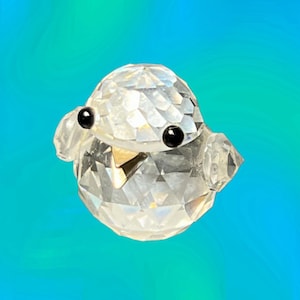 Swarovski Austria 1986 Crystal Sparrow With Gold Beak 7650, 1.25” MISSING TAIL