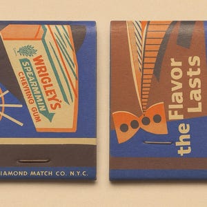 Wrigley’s Spearmint Matchbook Vintage c. 1935 To 1945, Unused, Unstruck