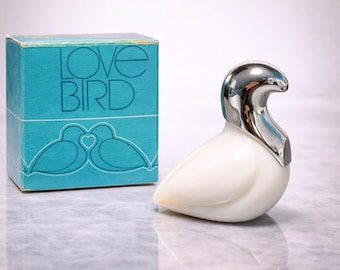 Avon 1970s Love Bird Moonwind Cologne Figural Bottle With Box, 3x3.5”