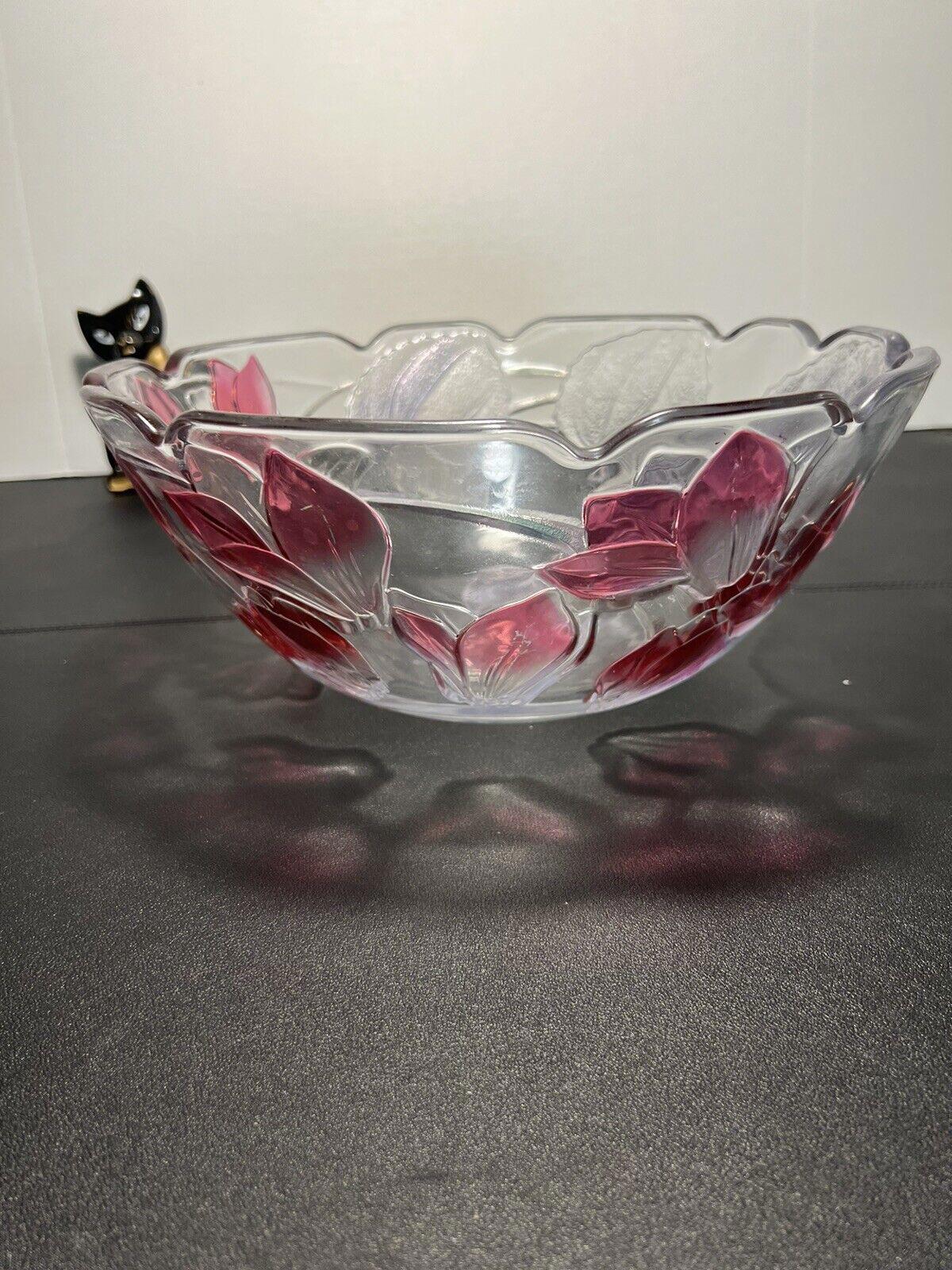 Crystal Clear Studios Vintage 1980s Casandra Pink Irises Frosted