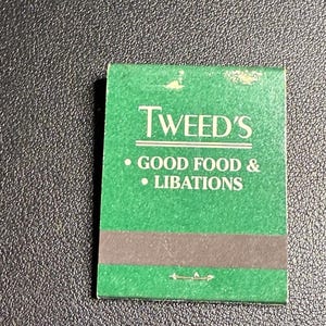 Vintage 1970s Matchbook Tweed’s Good Food & Libations MA, Unused, FREE SHIPPING