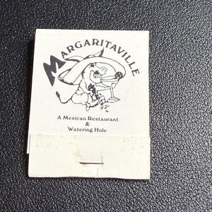 Vintage 1970s Matchbook Margaritaville Mexican Restaurant, Unused, FREE SHIP