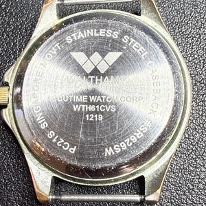 Waltham 1980s Quartz Watch Head White Dial Japan Movement, 1.5”, AS IS image 5