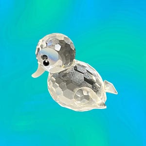 Swarovski Austria 1979 Retired Crystal Duckling Frosted Beak Tail 7644 000 001